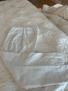 Classic White Straight-Leg Pull-On Pants